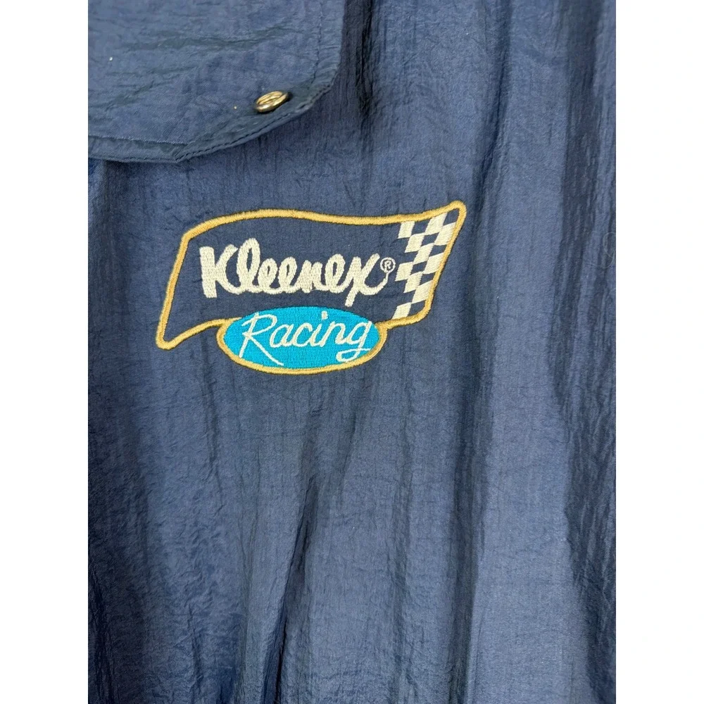 VTG 90s Kleenex Racing Jacket Mens XL Blue Vintage NASCAR Scott Racing 33‎ usa